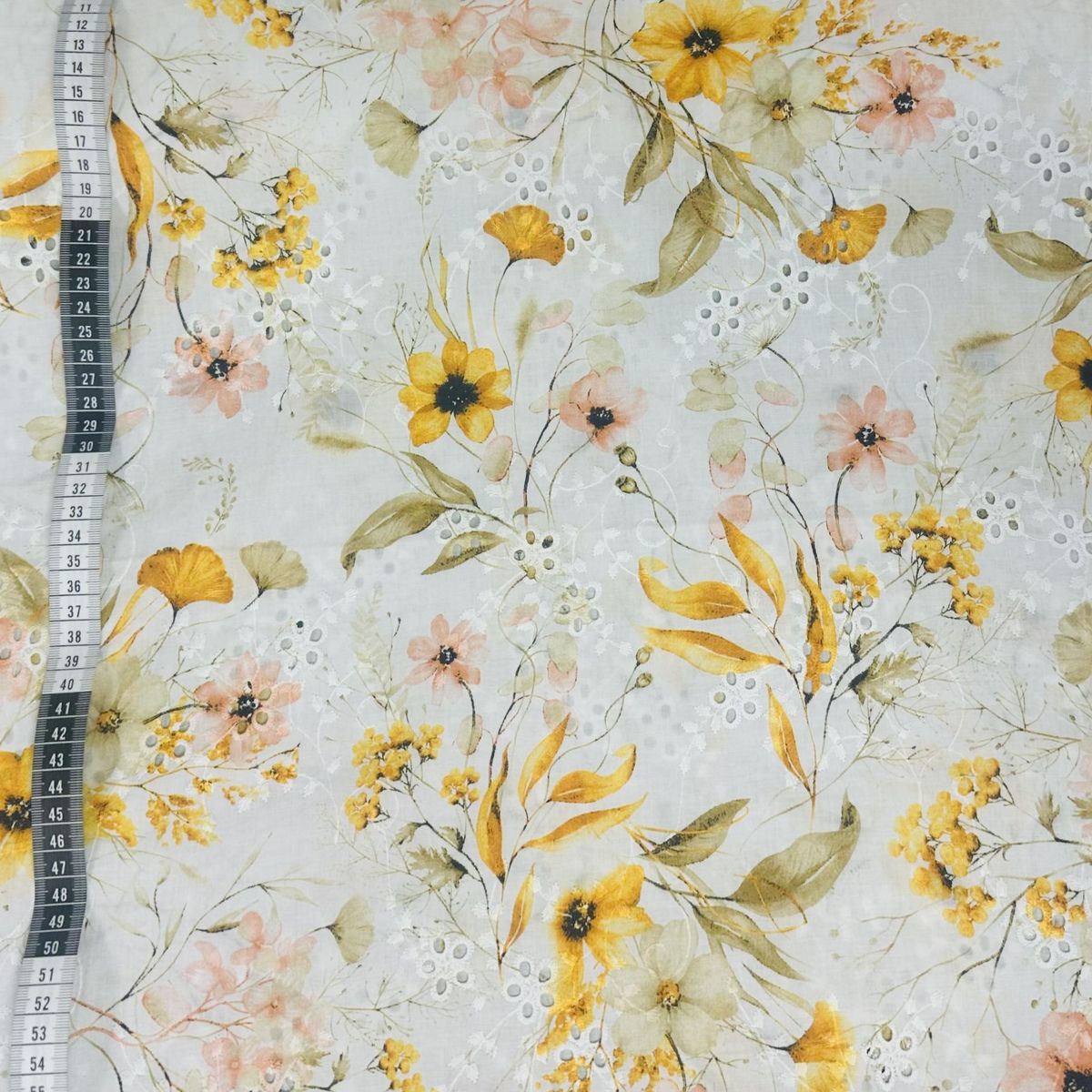 Blomster Broderi - Gul