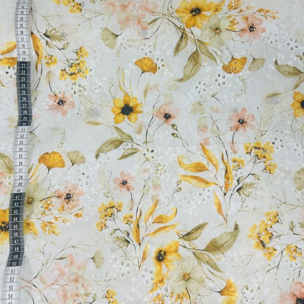 Hovedbilde Blomster Broderi - Gul